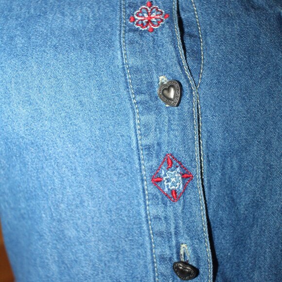 Bobbie Brooks Denim Patchwork Dress SIze L - Picture 5 of 10